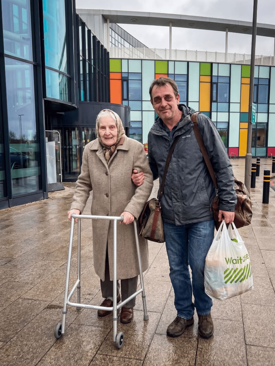 Client leaving hospital ready for care at home